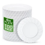 U-qe 100 Pieces White Plastic Plates 6 Inch Disposable Washa... New. Price: $36.95.
