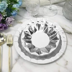 25 Silver 9" Metallic Round Paper Salad Dinner Plates Geometric Design Tableware New. Price: $7.25.