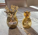 Godinger Brass Pineapple 6 Pick Holder Set & Bottle Opener Used. Price: $45.08.