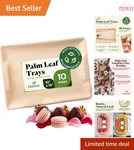 Rectangular Palm Leaf Platter 10X14IN Pack Compostable Oven Microwave Safe New. Price: $46.98.