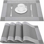 Giverare Placemats Set Of 4, Heat-resistant Woven 12 X 18 Inches, Silver+gray New. Price: $11.99.
