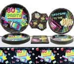 Hegbolke 80S Party Supplies - 122 Pcs Plates, Napkins, Tablecloth Set For Bac... New. Price: $16.29.