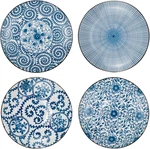Blue White Porcelain Floral Serving Plates Set Dinner Salad Dessert New. Price: $30.99.