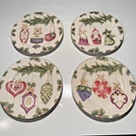 Set Of 4 American Atelier 8 Dessert Plates Christmas Ornaments 5105 Wall Used. Price: $29.69.