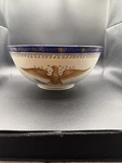 Vintage Porcelain Bowl American Eagle Federal Style Blue Gold 10" Centerpiece Used. Price: $121.49.