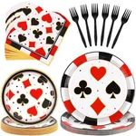 Durony Casino Theme Party Supplies: 96 Pc Plates, Napkins, Forks - Disposable Se New. Price: $35.79.
