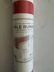 Hester & Cook Table Runner 20"X25' Red Classic Stripe/brand New. Price: $20.00.