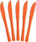 20 Pack Orange Plastic Knives Heavy Duty Amscan All Occasions Disposable New. Price: $9.99.