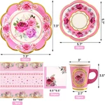 Tea Party Disposable Tableware Pink Supplies 12 Sets Floral Pap... New. Price: $22.95.