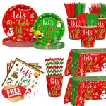 Aibiin 194PC Christmas Party Plates Napkins Tablecloth Set 24 Guests New. Price: $44.99.