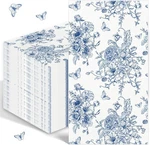 100PCS Blue Floral Napkins Disposable Hand 14.825 X 14.345 Inches, New. Price: $21.41.