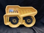 Kidsfunwares Yellow Dump Truck Shaped Toddler Divided Plate Melamine Used. Price: $18.00.