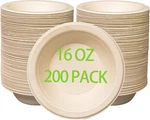 16 Oz Compostable Paper Bowls 200PACK, Heavy-duty, Eco-friendly, Bulk Disp New. Price: $38.45.