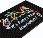 Tiki Happy Hour Sign Rubber Mat For Bartending 18X12 In, It's H.... Price: $27.91.