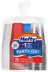 Hefty Party On Disposable Plastic Cups, 76 Count, 16 Oz In Assorted New. Price: $12.97.