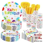 400 Pieces Happy Birthday Party Decorations Including Disposable Paper Plates New. Price: $57.99.