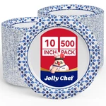 10" Heavy Duty Disposable Paper Plates, 500 Count - Soak Proof & Cut For New. Price: $113.99.