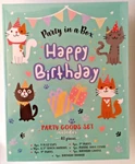 Cat Party Goods Box 43 Pieces Banner Candle Plates Cups Napkins Table Cover New. Price: $21.88.