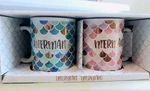 Set 2 Merman & Mermaid Coffee Mugs Sparkle Aquatic Art American Atelier 15OZ Cup New. Price: $16.59.
