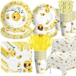 Yjrjsc Bee Baby Shower Decorations Tableware - Birthday Party Supplies, Pape New. Price: $38.03.
