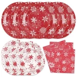 Homlouue 200PCS Christmas Plates And Napkins Set Disposable Snowflake Dinne... New. Price: $31.89.
