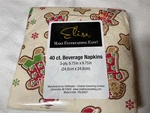 Elise Beverage Paper Napkins (40) Gingerbread Christmas 9.75 X 3 Ply Nip New. Price: $8.99.