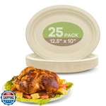 Fehhto Compostable Oval Paper Plates, 12.5INCH 25PACK Disposable Heavy Duty New. Price: $27.99.