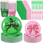 144 Pcs Pink And Green Tableware Set Witch Princess Paper Plates Napk... New. Price: $25.91.