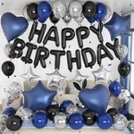 Navy Blue And Black Birthday Decorations For Men Pearl Royal Silve... New. Price: $20.76.