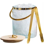 Le'raze Leraze Glass Ice Bucket Airtight Lid Tong Scooper Handle - 3L New. Price: $43.75.