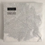 Harman Paper 6.5" Square Luncheon Napkins 20 Ct Printed Metallic Leaf Silver New. Price: $7.00.