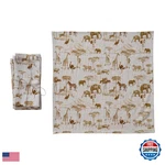 Creative Co-op 4-PIECE Cotton And Linen Printed Dinner Napkins Safari Animals New. Price: $43.47.