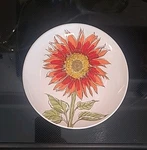 5 Vintage New Room Creative Red Sunflower 6" Appetizer Dessert Plates (B1-A1). Price: $48.99.