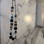Unique Blue Bead Necklace With Faceted Metallic Accents Sterling Silver Pre-owned. Price: $19.58.