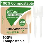 1000PCS Compostable Forks Heavy Duty Eco-friendly Disposable Utensils Party New. Price: $44.99.