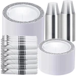 Best Wellife 350 Pieces Silver Disposable Plastic Dinnerware Lace Plates For New. Price: $76.56.
