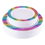 Supernal 60PCS Rainbow Plastic Plates, Disposable Lace Tie-dye Plate,... New. Price: $45.41.