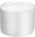 Munfix 100 Silver Plastic Dinner Plates Set, 10.25 Inch Disposable Heavy Duty... New. Price: $59.04.