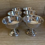 6 Vtg Wm. Rogers Tableware Antique Silver Plate Footed Ice Cream Dessert Dishes. Price: $52.00.