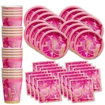 Pink Gold Gymnastics Birthday Party Supplies Set Plates Napkins Cups For 16 New. Price: $29.58.