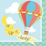 Up, & Away Hot Air Balloon Baby Shower Birthday Party Paper Beverage Napkins New. Price: $9.99.