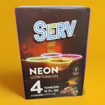 Serv Neon Glow 4 Tumblers & Sticks Party Rave 16OZ New. Price: $11.99.