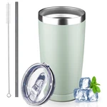 20 Oz Tumbler With Lids And Straws, Stainless Steel Ounces, Green Tea New. Price: $14.32.