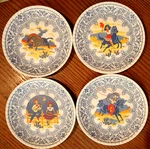 4PCS One Hundred Eighty Degrees 180 Western Style Melamine Plates Cowboy / Girl Used. Price: $28.00.
