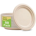 Small Paper Plates, 7 Inch, 50 Pack Disposable, Compostable, Eco Friendly, He... New. Price: $16.15.
