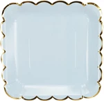 Square Paper Plates With Sparkly Scalloped Gold Foil BORDER,9 Inch Light Blue New. Price: $19.72.