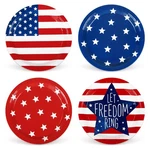 48 Pcs Patriotic Paper Plates Stripes Star Disposable Designs American New. Price: $25.99.