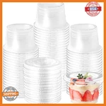 Qyyiguf 100-PACK 8 Oz Disposable Clear Plastic Cups W/ Flat Lids For Desserts New. Price: $37.11.