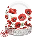 Greencian 50PC Poppy Floral Paper Plates 9 Inch Disposable Dessert Spring Party New. Price: $27.99.