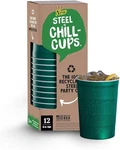 Steel Chill Cups Disposable Party Cold Drinks Durable 16OZ , Green (12 Ct) New. Price: $36.39.